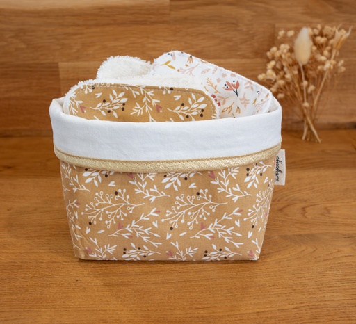 Lingettes et panière FLEURS